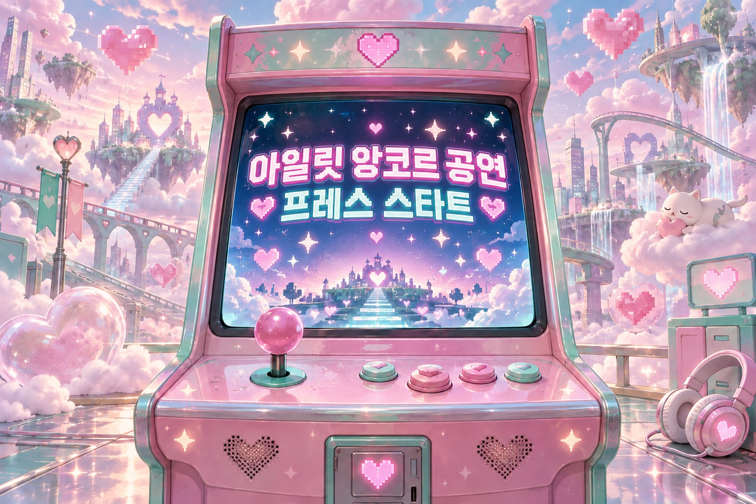 아일릿 인천 공연 — PRESS START♥ ENCORE 창작 공연 표지 일러스트