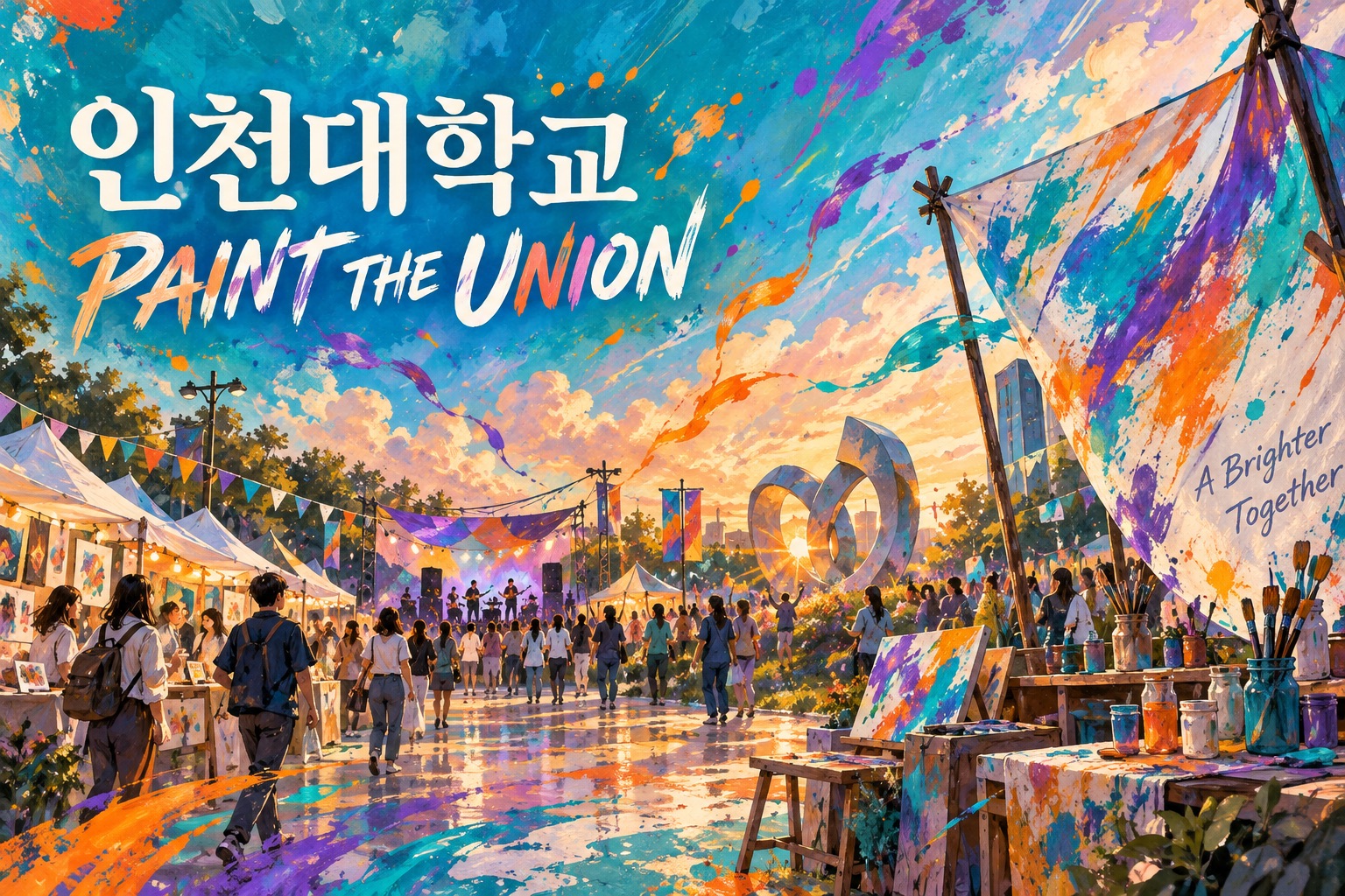 인천대학교 PAINT THE UNION 창작 표지 일러스트